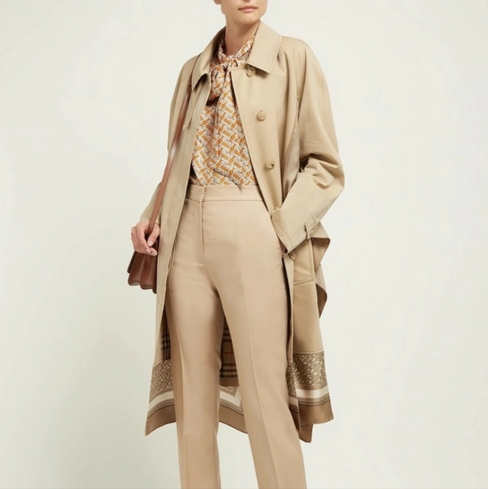 Burberry Runway Collection Pale Honey Scarf-Layer Trench Coat Size 6